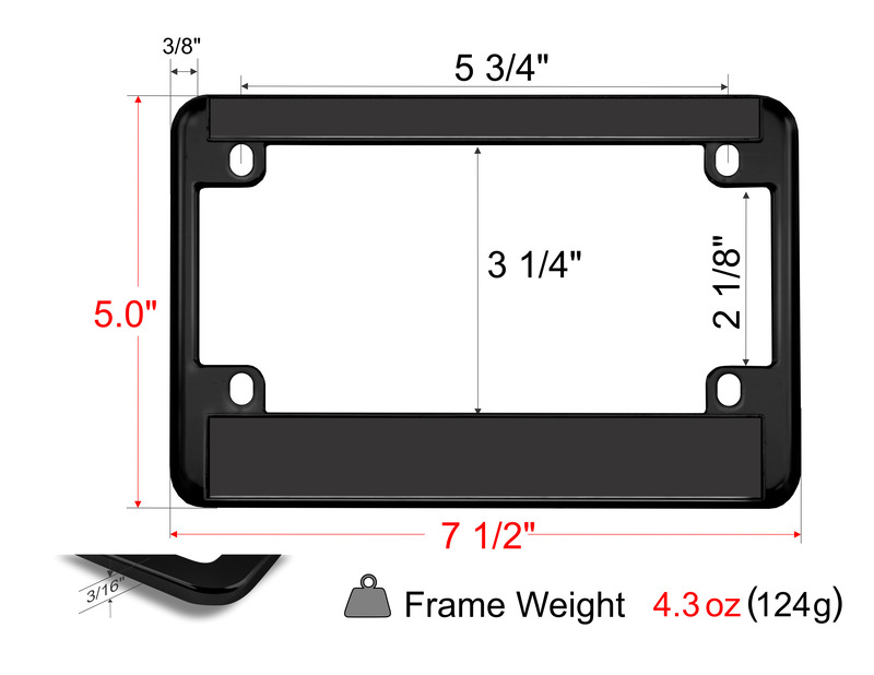 Motorcycle Standard Metal License Plate Frames - Pack of 50